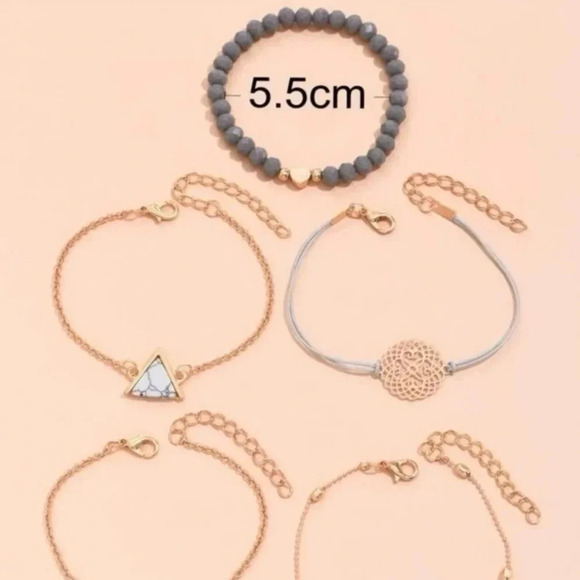 4 Piece Gray Beaded Bracelet Set - Picture 3 of 3